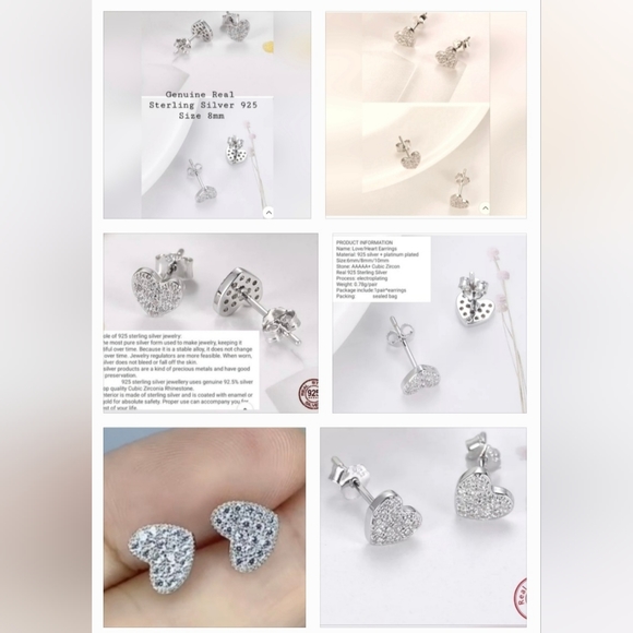 24K Gold over sterling silver stud Earrings - Picture 5 of 8